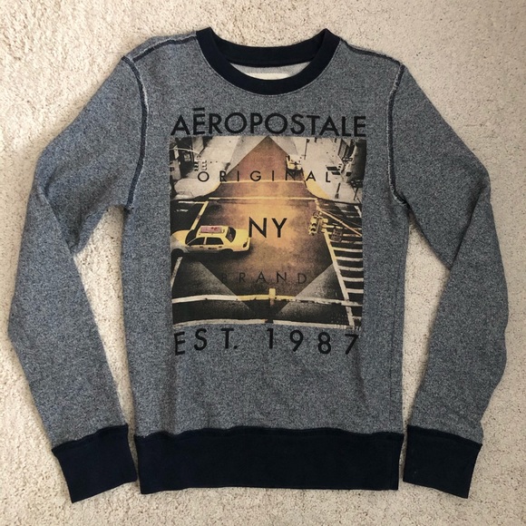 NEW Aeropostale Graphic Crew Sweatshirt Size XS - Picture 1 of 5
